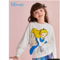 [2件2折价:35]moomoo童装女童卫衣爱丽丝春秋新款儿童圆领卫衣
