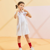 [1件5折价:77.5]moomoo童装女童连衣裙儿童裙子夏季简约女中童Polo裙