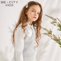 米喜迪mecity童装女童淑女风亮丝毛织背心短装外套
