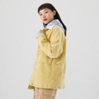 美特斯邦威灯芯绒牛仔外套女冬季新款时尚卡车仿羊羔绒夹克女