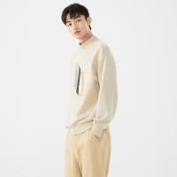 美特斯邦威小高领卫衣男新款冬季印花韩版潮流男士加绒套头衫