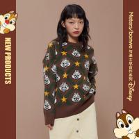 [1件5折价:95]美特斯邦威迪士尼联名圆领毛衫女潮流满印新款冬季复古毛衣女