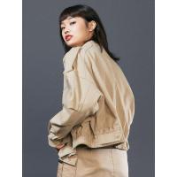 美特斯邦威工装外套女短款新款秋季休闲立领复古百搭女士夹克