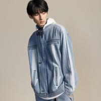 美特斯邦威牛仔外套男韩版潮拼色新款秋季男士夹克