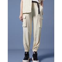 美特斯邦威工装裤女休闲新款秋季束脚亮丝清凉显瘦哈伦长裤女