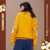 美特斯邦威迪士尼联名圆领卫衣女新款冬季贴布绣套头女士上衣