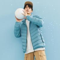 美特斯邦威立领轻薄羽绒服男潮新款秋季都市纯色超轻男士外套