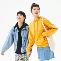 [1件5折价:49.5]美特斯邦威连帽卫衣女秋季新款纯色基本款学院风多色女士上衣
