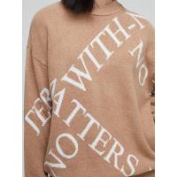 [1件5折价:180]绵羊毛MECITY女装冬季新款休闲时尚织字母提花长袖套头毛衫女