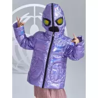 [2件2折价:83]米喜迪mecity童装冬新款蜘蛛侠男童女童眼镜可脱卸帽羽绒服