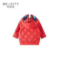 [2件2折价:38]米喜迪mecity童装冬新款男幼童眼镜羽绒服奥特曼短款羽绒服