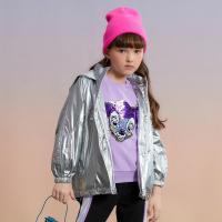 [1件3折价:88.5]moomoo童装女童外套秋装新款儿童炫彩时尚风衣女孩儿洋气上衣