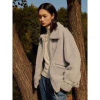 [2件2折价:247]绵羊毛MECITY女装冬季新款设计感休闲宽松ins潮羊羔绒外套女