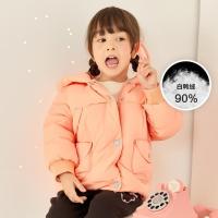 [1件3折价:129]moomoo童装女童羽绒服冬装新款小童洋气保暖连帽厚外套宝宝卡通萌