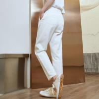 [1件5折价:55]美特斯邦威休闲裤女夏季新款裤子女显瘦百搭都市高腰棉布长裤