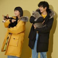 美特斯邦威毛领羽绒服男潮冬季长款保暖外套男