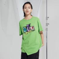 [1件5折价:140]纯棉MECITY女装21春季新款可爱减龄印花图案针织套头短袖恤女