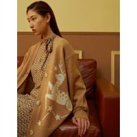 [1件5折价:190]羊毛混纺MECITY女装21春季新款V领小鹿刺绣嵌花开衫针织毛衫女