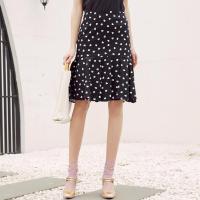 美特斯邦威裙子女夏季新款时尚潮流心形印花休闲波点半裙