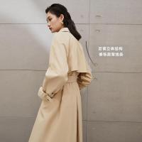 [1件5折价:415]MECITY女装21春季新款气质英伦风长款收腰中长款拼接风衣外套女