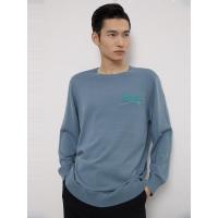 [1件5折价:150]绵羊毛MECITY男装21春季新款复古港风宽松字母印花针织毛衣男