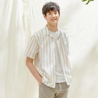 [1件5折价:79.5]美特斯邦威衬衫男新款夏季潮流时尚棉巴领短袖衬衫