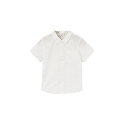 [1件5折价:69.5]moomoo童装男童衬衫夏季新款纯色洋气简约男婴童纯色梭织衬衫