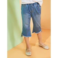 [2件2折价:22]moomoo童装女童中短裤夏季新款洋气休闲女中童时尚牛仔七分裤