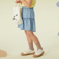[2件2折价:21]moomoo童装女童中短裤夏季新款洋气休闲女中童轻薄宽松牛仔裙裤
