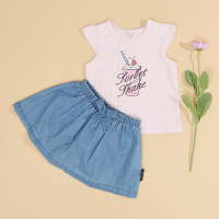 [2件2折价:19]米喜迪(ME&CITY KIDS)女婴童冰激凌印花飞袖针织无袖恤