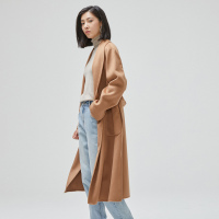 羊毛羊绒MECITY女装冬季新款长款宽松呢子大衣外套女