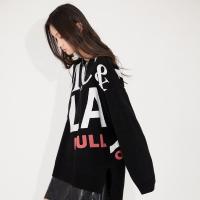 [2件2折价:73]羊毛混纺MECITY女装新款提花廓形字母毛衫针织衫针织上衣女