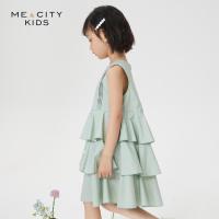 米喜迪mecity童装夏新款女童连衣裙层叠A型洋气粉色礼服儿童_728