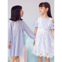 [99元3件]米喜迪mecity童装夏新款女童连衣裙蕾丝裙两件套连衣裙
