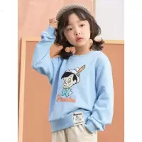 [1件5折价:124.5]米喜迪mecity童装春装新款女童匹诺曹字母印花洋气长袖卫衣