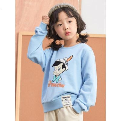 [1件5折价:124.5]米喜迪mecity童装春装新款女童匹诺曹字母印花洋气长袖卫衣