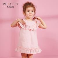 [1件3折价:88.5]米喜迪mecity童装夏新款女小童荷叶边露肩连衣裙仙女裙