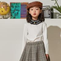 [2件2折价:28]米喜迪mecity童装春装新款女童公主高领珍珠扣洋气女孩长袖恤