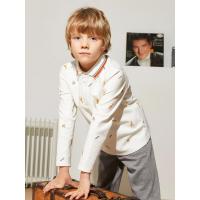 [2件2折价:19]米喜迪mecity童装春装新款男童动物印花蝴蝶领结装饰翻领恤