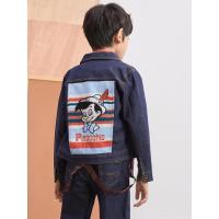 [99元3件]米喜迪mecity童装春装新款男童匹诺曹原色潮流帅气牛仔茄克