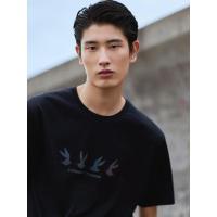 [2件2折价:41]MECITY男装夏季新款潮流时尚图案字母结合针织男短袖T恤