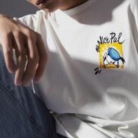 唐老鸭联名MECITY男装2021夏季新款前胸字母刺绣针织短袖男T恤