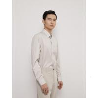 [2件2折价:84]纯棉MECITY男装春季新款三色可选潮流净色休闲商务长袖衬衫男
