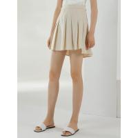 [1件5折价:135]MECITY女装2021夏季新款气质优雅纯色清新简约高腰百褶短款背带裙