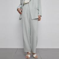 [1件5折价:330]MECITY女装夏季新款舒适简约宽松蚕丝休闲质感西装口袋长裤女