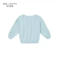 [1件3折价:57]米喜迪mecity童装夏季新款女童镂空圆领毛织开衫薄款空调衫