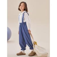 [1件5折价:117.5]moomoo童装女童背带裤春秋新款花苞裤简约长裤时尚洋气裤子甜