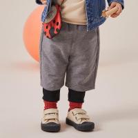 [1件3折价:43.5]moomoo童装男童假两件针织裤春秋新款休闲舒适幼儿针织裤