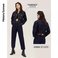 [1件3折价:69]美特斯邦威新基本短款牛仔夹克女新款春秋潮机车版型情侣外套