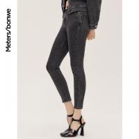 [1件5折价:99.5]美特斯邦威新基本高腰环保牛仔裤女紧身新款春秋小脚九分裤女